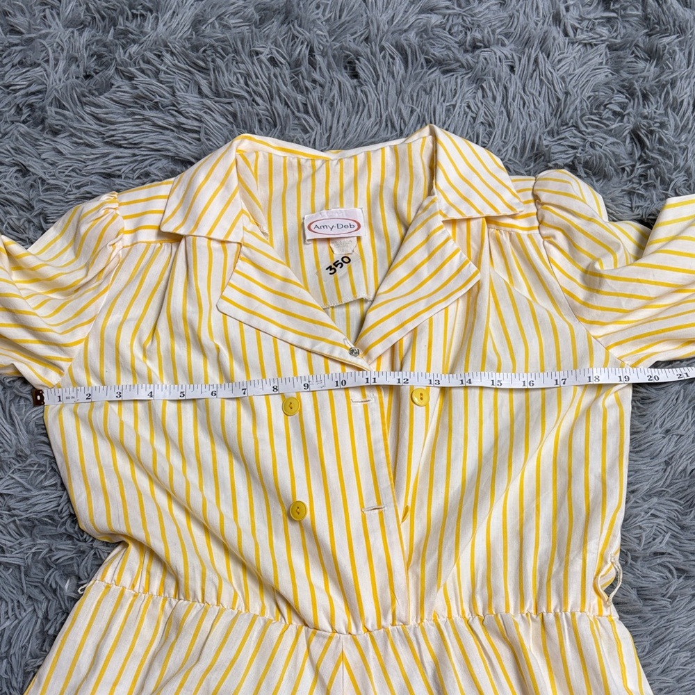 Vintage 60’s Yellow Striped Midi Dress - Picture 14 of 16
